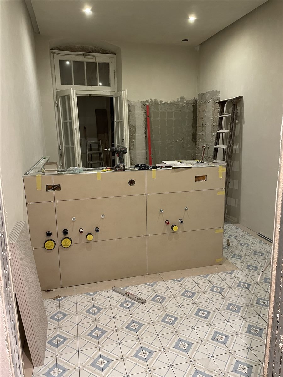 Vorbereitung der Fliesenarbeiten